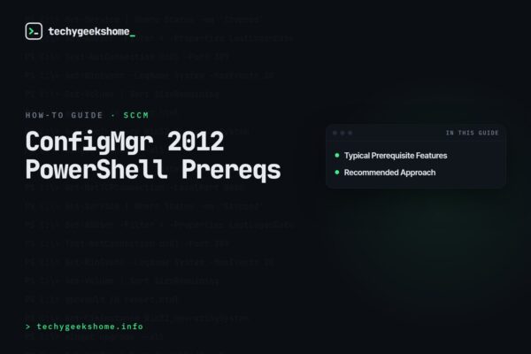 Configuration Manager 2012 Powershell Pre-req Commands