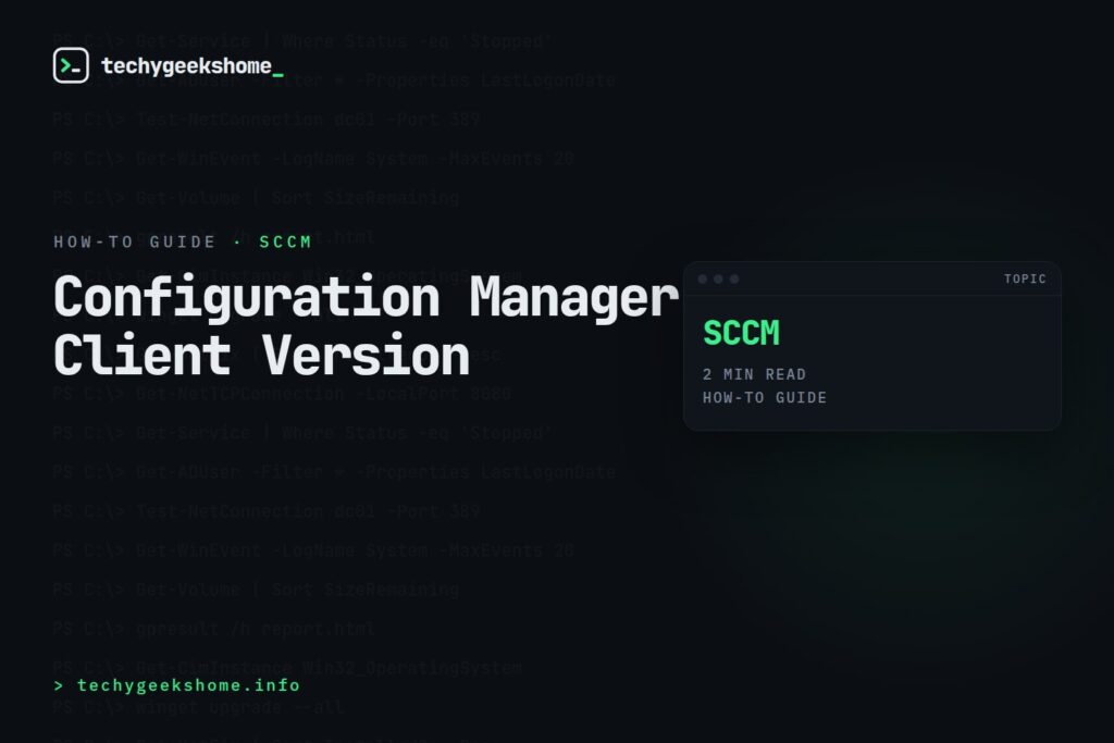 Configuration Manager Client Version: Reporting on What's Installed