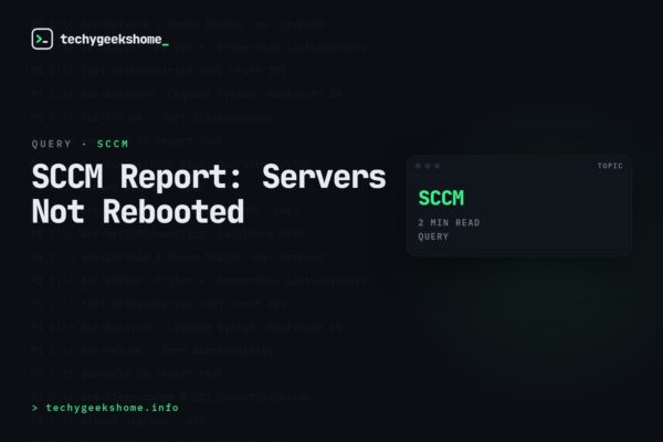 Configuration Manager Report Query for Servers not rebooted in the last week