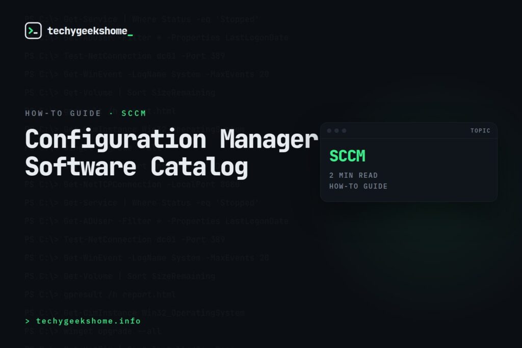 Configuration Manager Software Catalog: Standard Programs to add