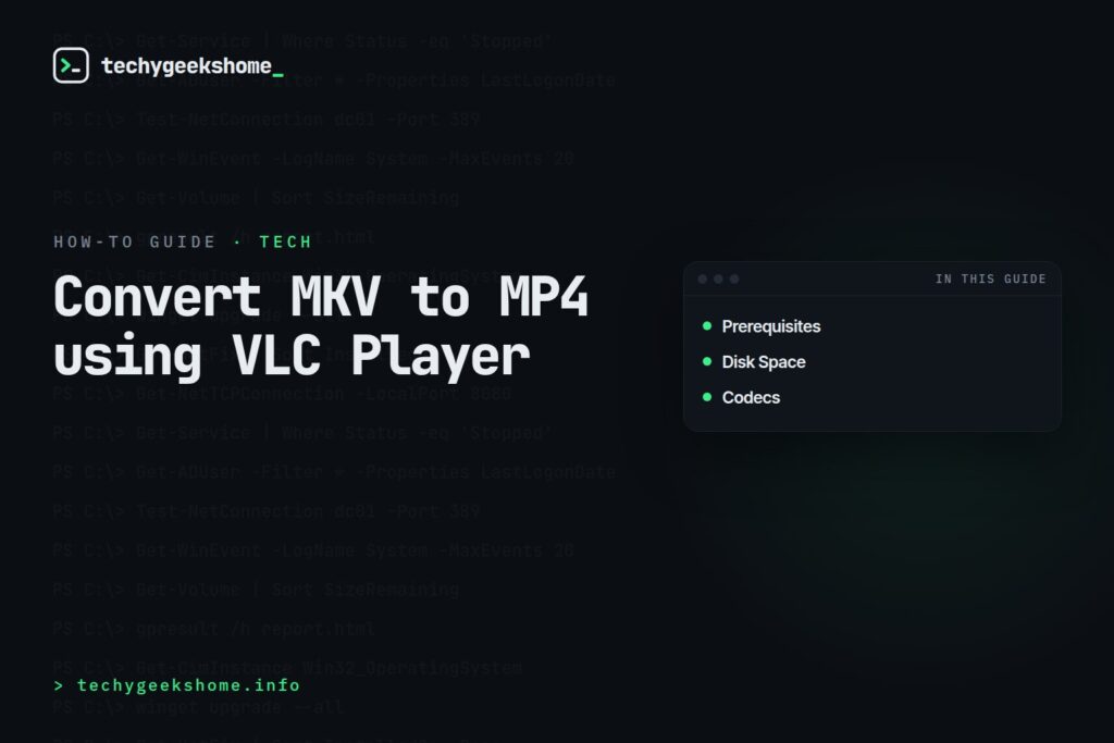 Convert MKV to MP4 using VLC Player