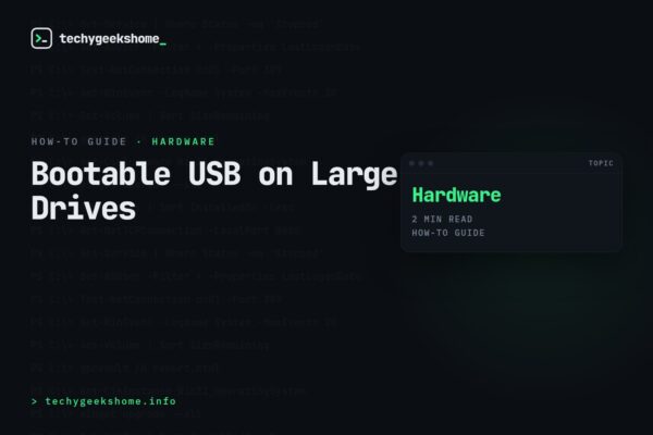 Create a bootable USB flash drive using large capacity drives