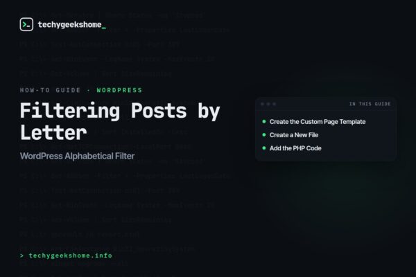 WordPress Alphabetical Filter: Filtering Posts by Letter