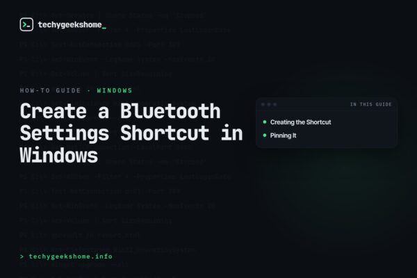 Create a Bluetooth Settings Shortcut in Windows