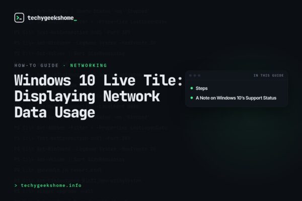 Windows 10 Live Tile: Displaying Network Data Usage