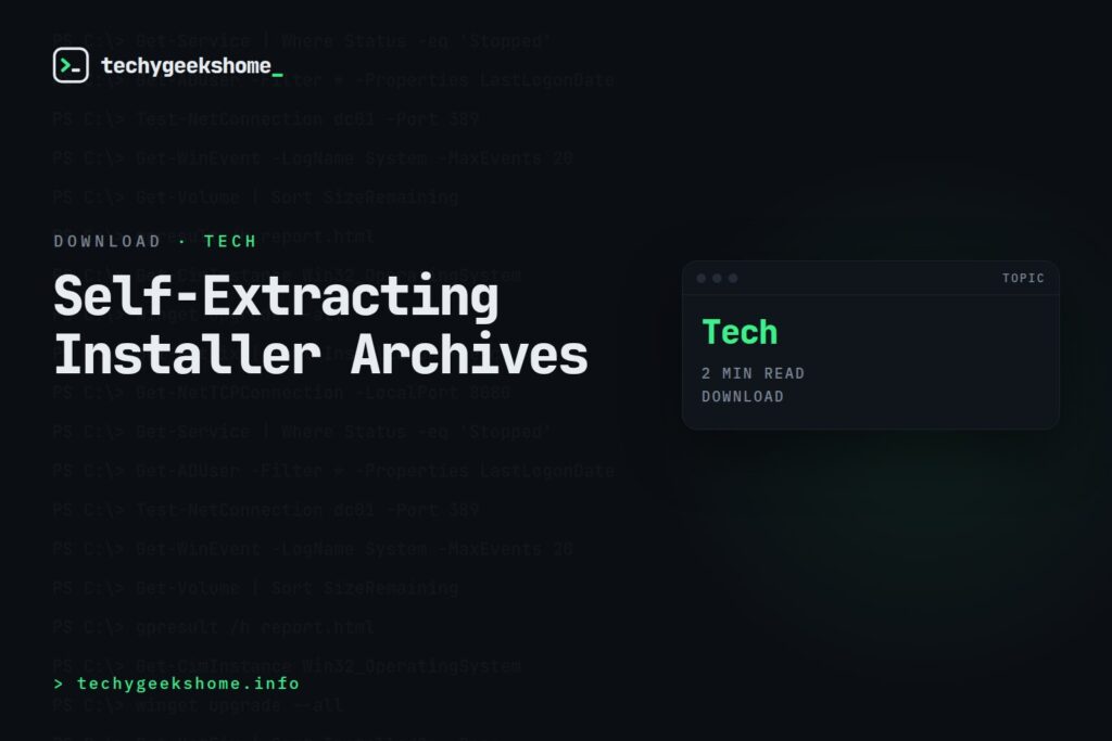 Create a self extracting archive and launch an installer