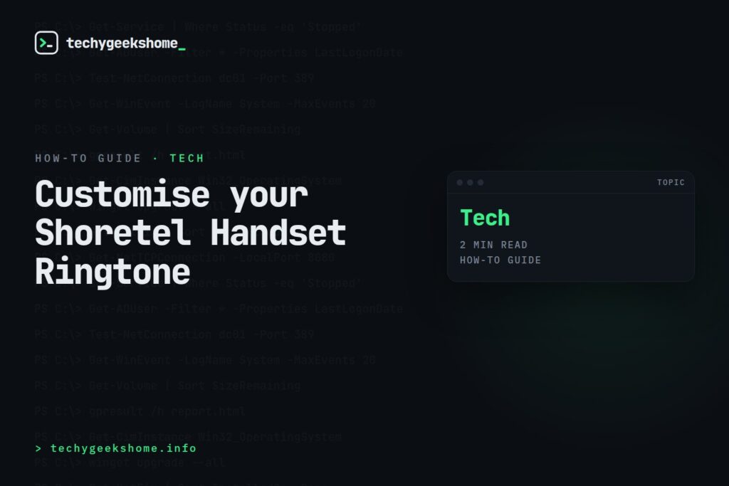 Customise your Shoretel Handset Ringtone: Single Handset