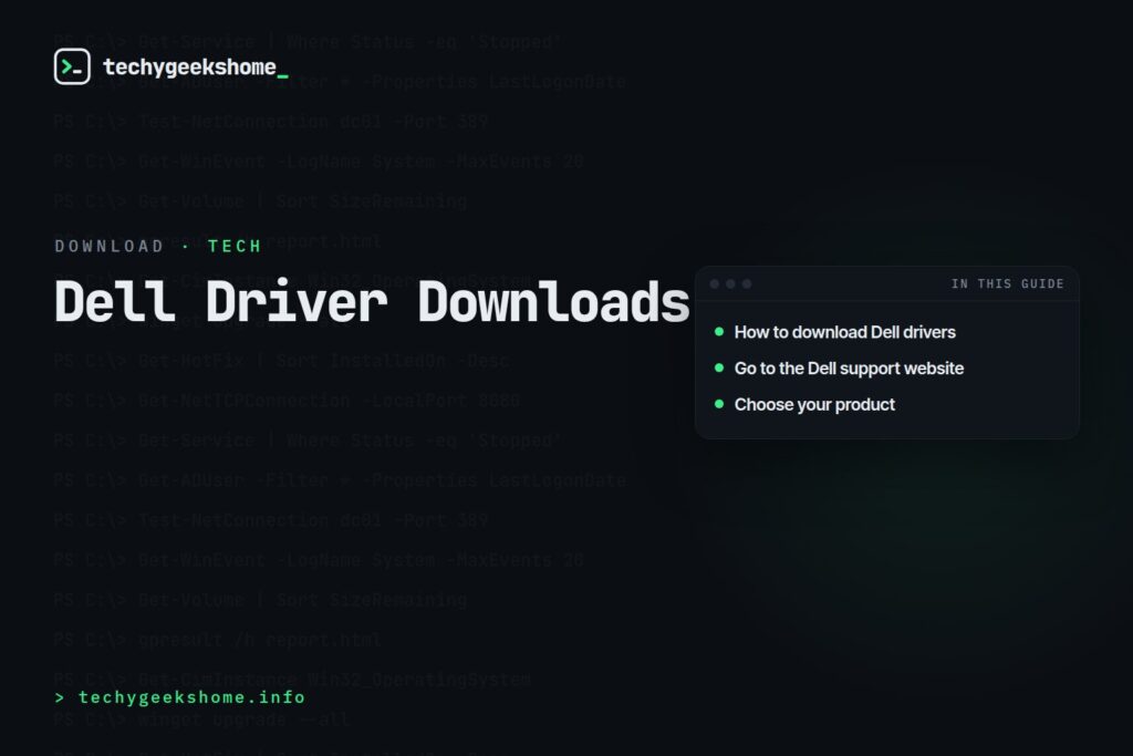 Dell Driver Downloads