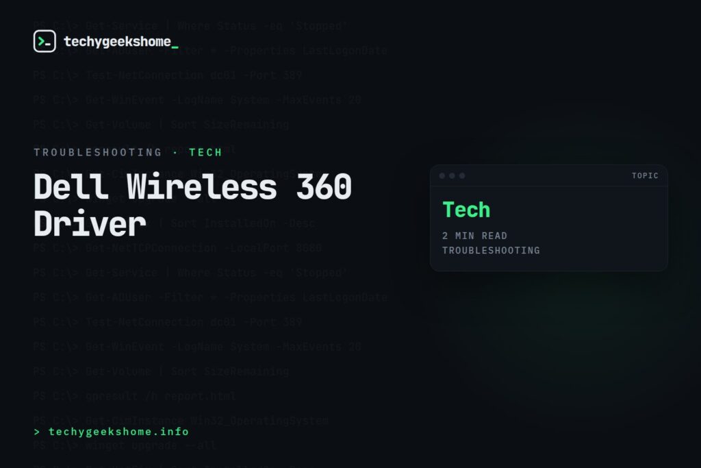 Dell Wireless 360 Driver: Fixing Missing Bluetooth Module Drivers