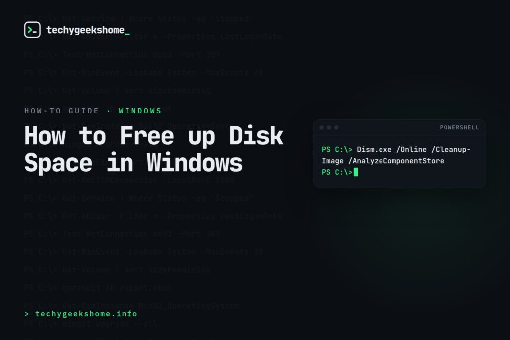How to Free up Disk Space in Windows