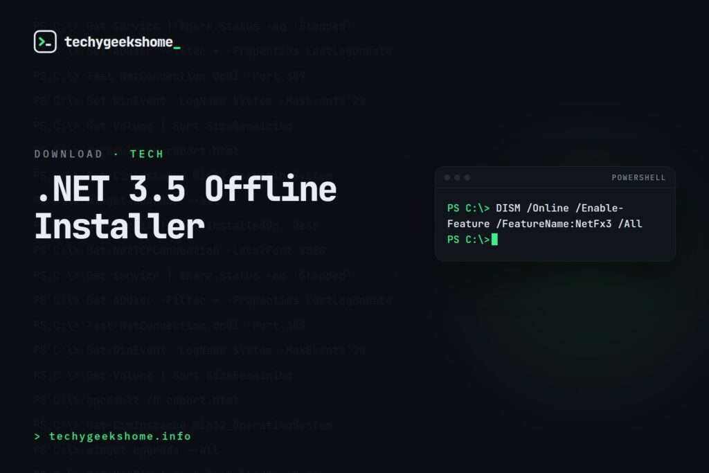 .NET 3.5 Offline Installer: Adding the Feature Without Internet