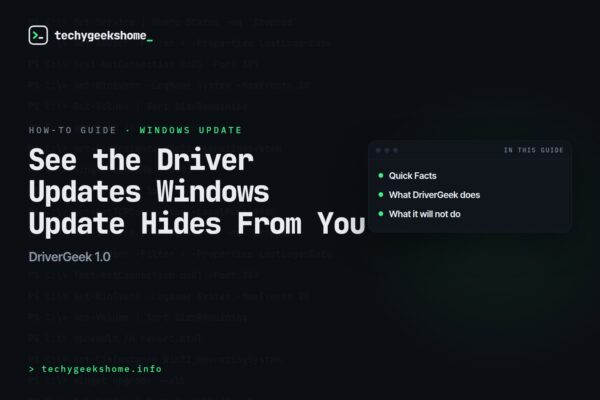 DriverGeek 1.0: See the Driver Updates Windows Update Hides From You