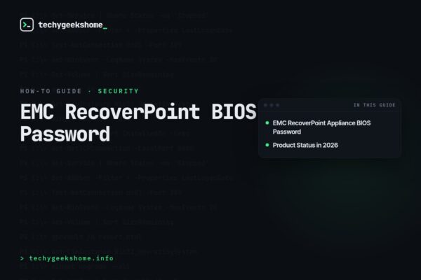 EMC RecoverPoint BIOS Password