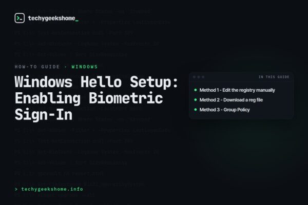 Windows Hello Setup: Enabling Biometric Sign-In