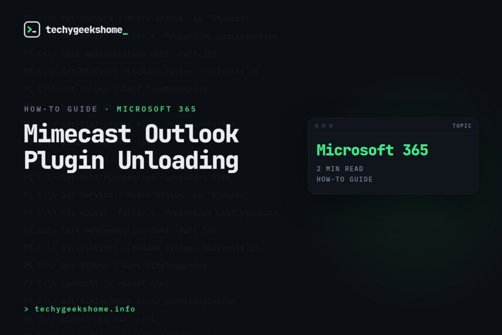 Mimecast Outlook Plugin Unloading: Keeping the Add-In Active