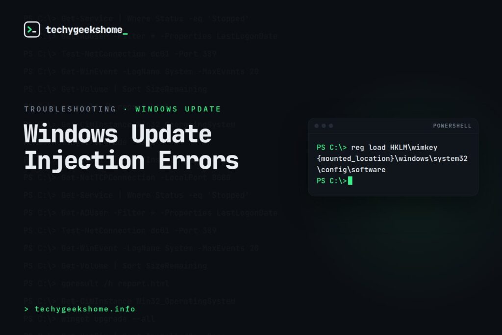 Windows Update Injection Errors: Fixing a Mounted WIM Failure