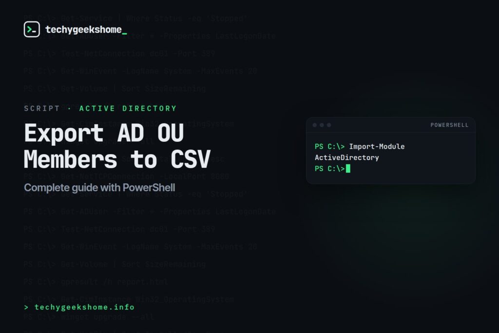 Export Active Directory OU Members to CSV: Complete Guide