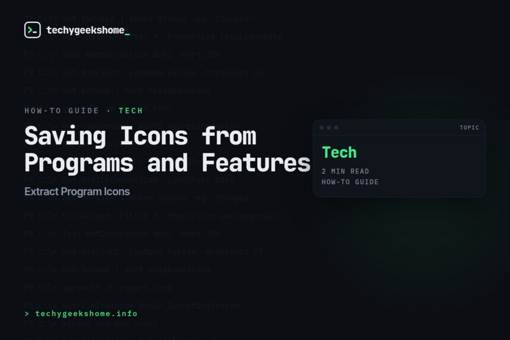 Extract Program Icons: Saving Icons from Programs and Features