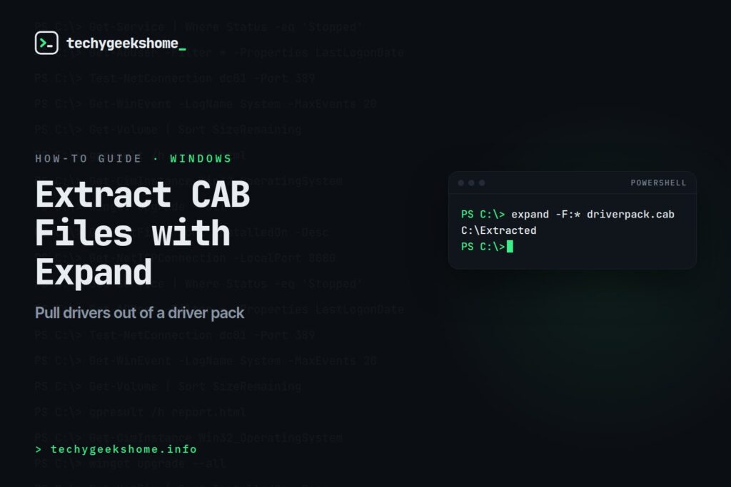 Windows Expand Tool CAB: Extracting Driver Pack Files