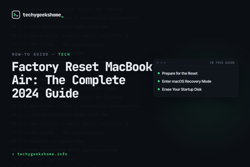 Factory Reset MacBook Air: The Complete 2024 Guide