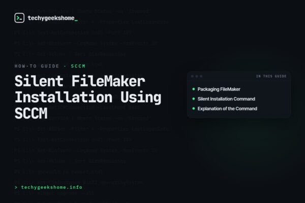 Silent FileMaker Installation Using SCCM