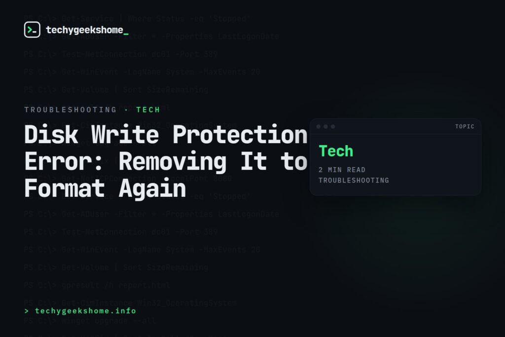 Disk Write Protection Error: Removing It to Format Again