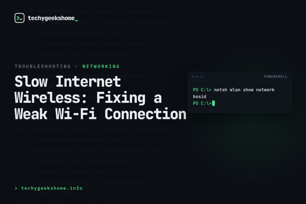 Slow Internet Wireless: Fixing a Weak Wi-Fi Connection