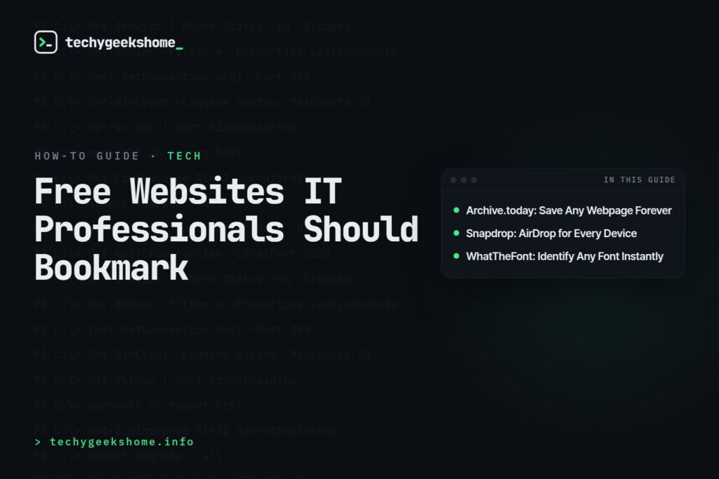 Free Websites IT Professionals Should Bookmark in 2026