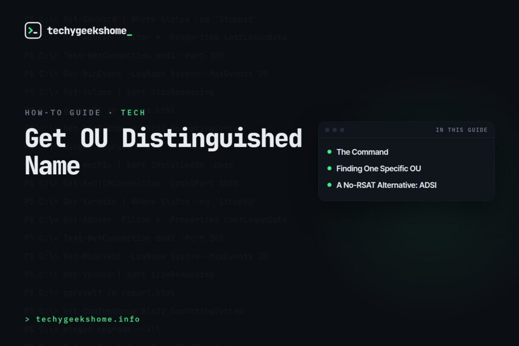 Get OU Distinguished Name
