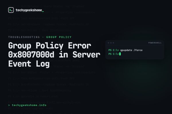 Group Policy Error 0x8007000d in Server Event Log