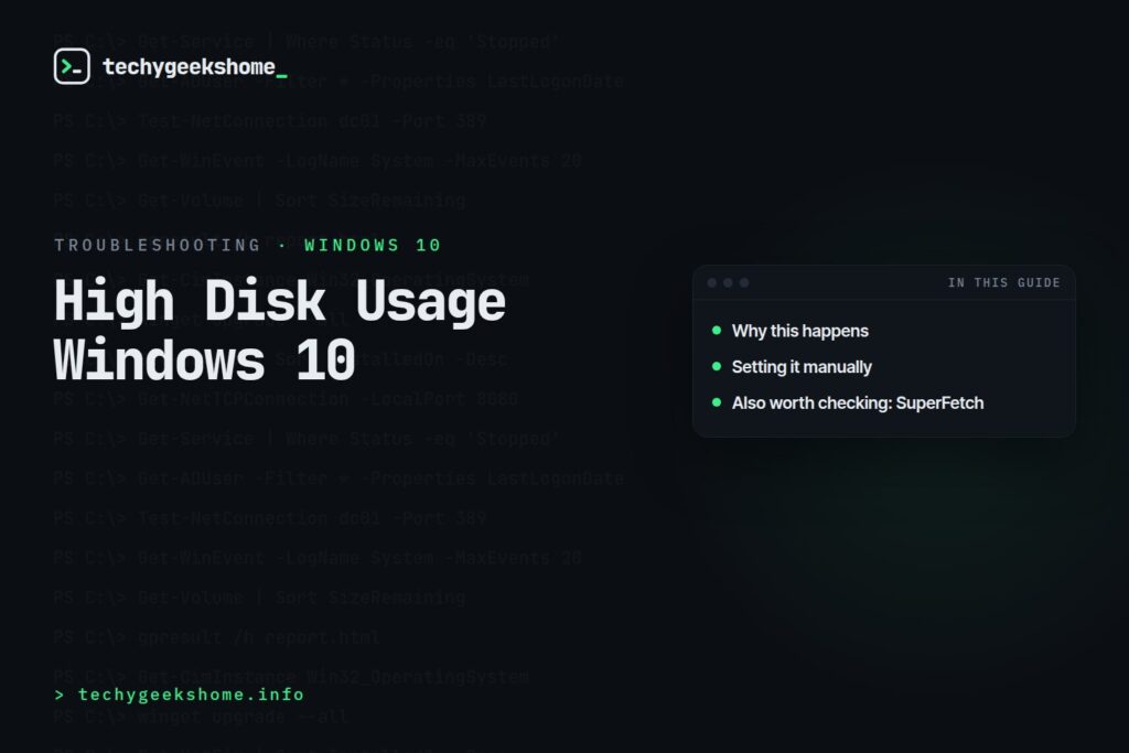 High Disk Usage Windows 10: Fixing 100 Percent Disk in Task Manager