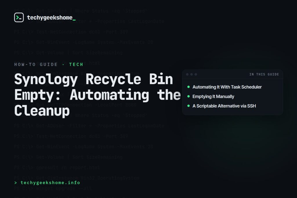 Synology Recycle Bin Empty: Automating the Cleanup