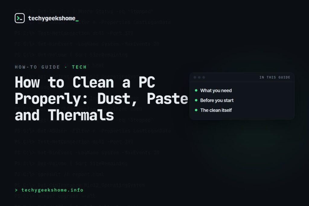 How to Clean a PC Properly: Dust, Paste and Thermals