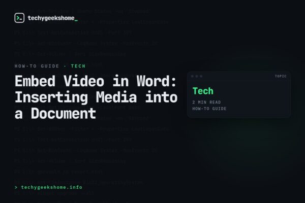Embed Video in Word: Inserting Media into a Document