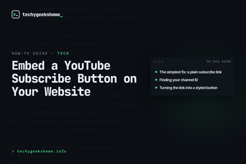 How to Embed a YouTube Subscribe Button on Your Website in 2026