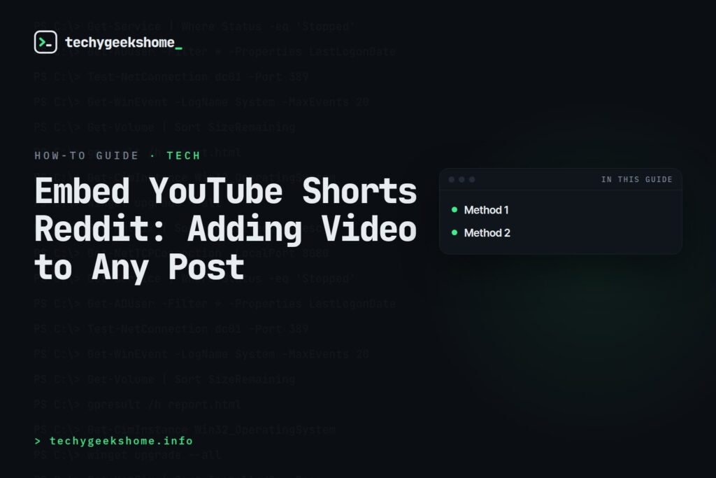 Embed YouTube Shorts Reddit: Adding Video to Any Post