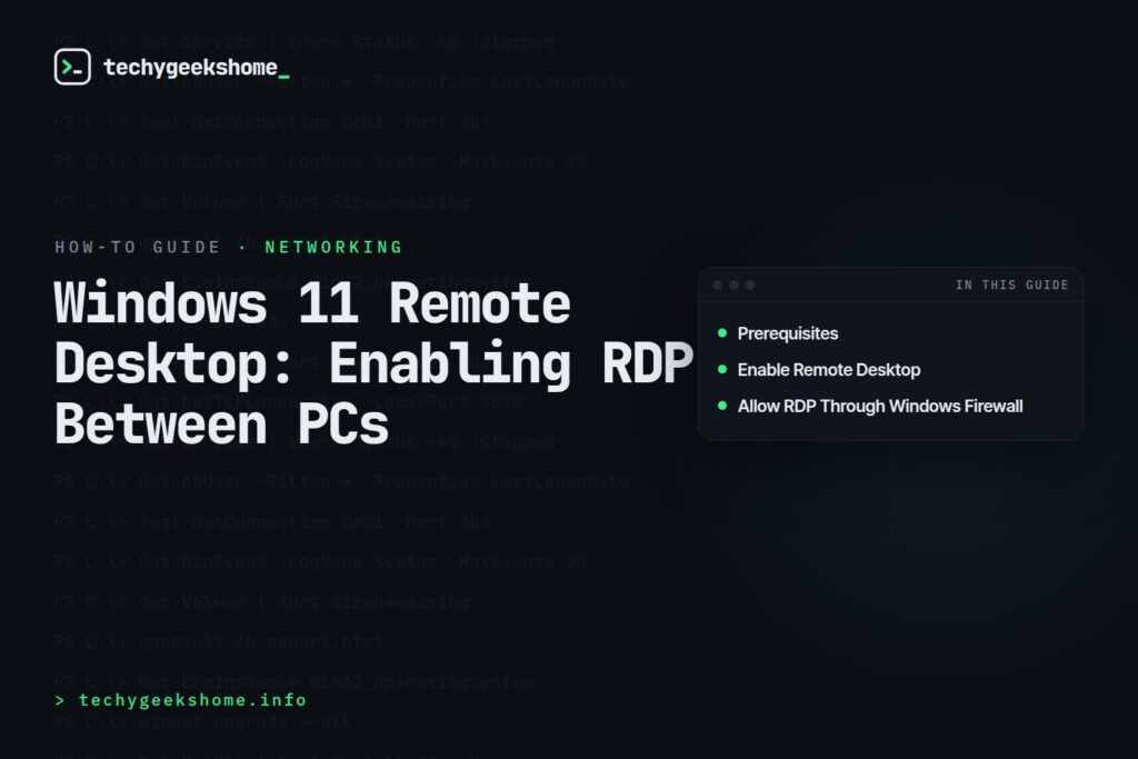 Windows 11 Remote Desktop: Enabling RDP Between PCs