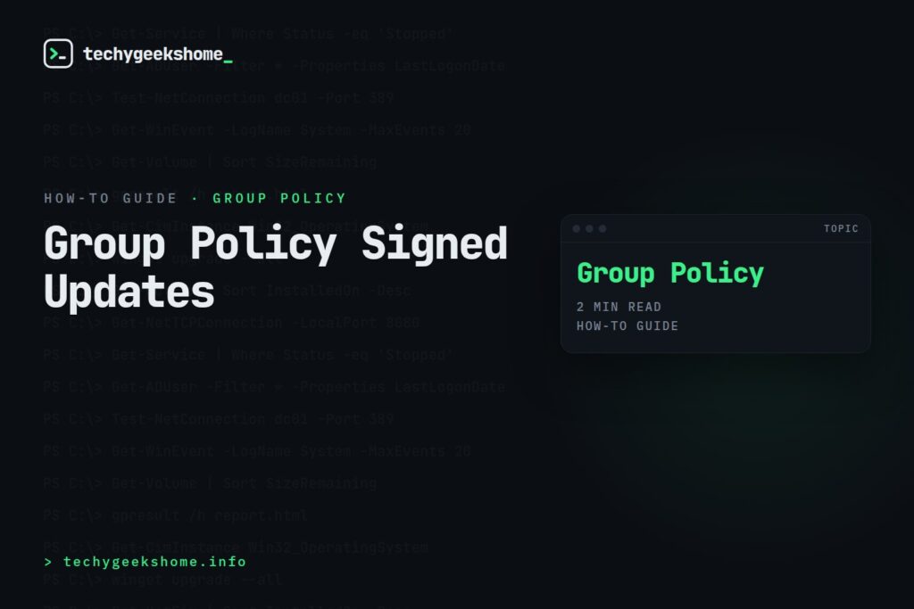 Group Policy Signed Updates: How to Enable Signed Intranet Updates