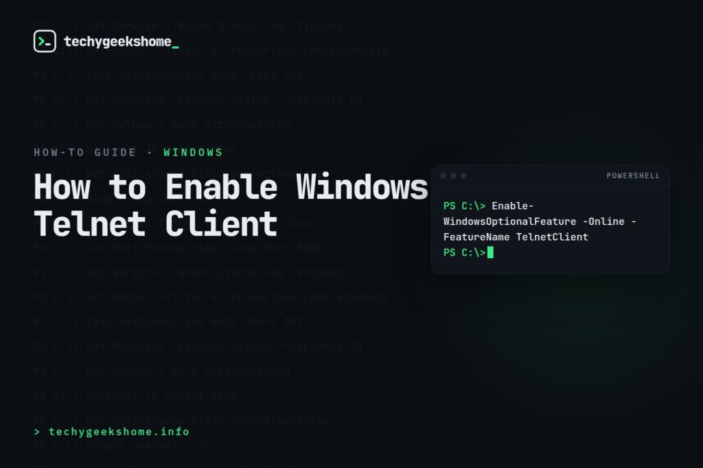 How to Enable Windows Telnet Client
