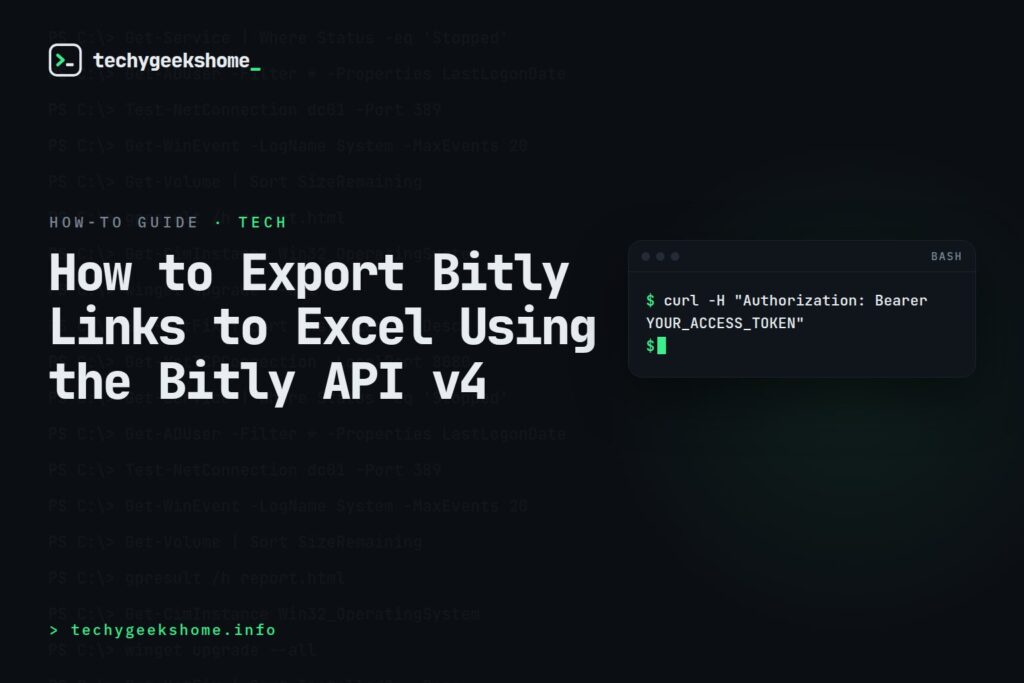 How to Export Bitly Links to Excel Using the Bitly API v4