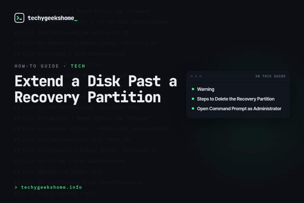 How to Extend Virtual Hard Drive with a Recovery Partition in the Way
