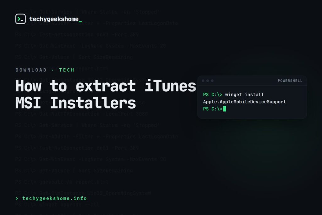 How to extract iTunes MSI Installers