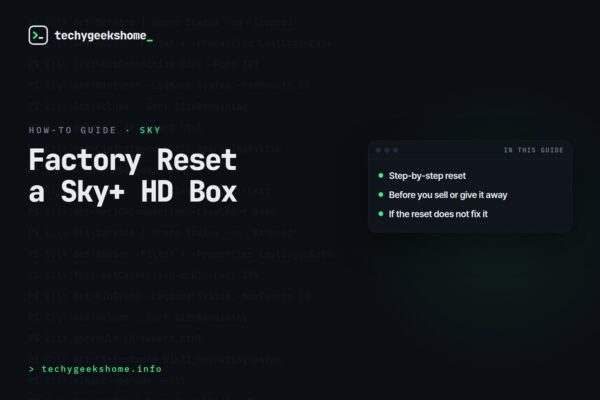 Factory Reset Sky+ HD: Resetting Your Box