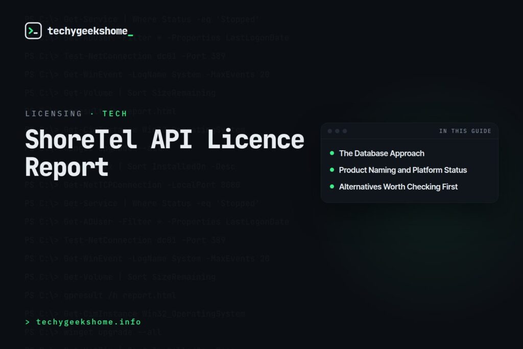 How to find out who has Shoretel API licences applied to their account