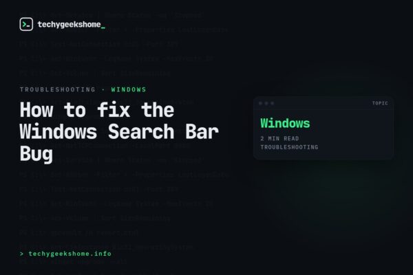 How to fix the Windows Search Bar Bug
