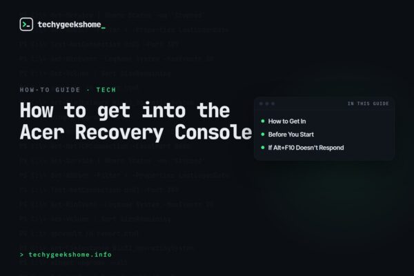 How to get into the Acer Recovery Console