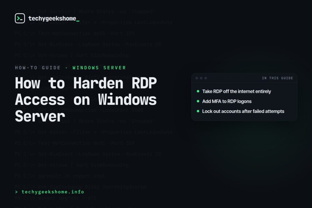 How to Harden RDP Access on Windows Server (2026)