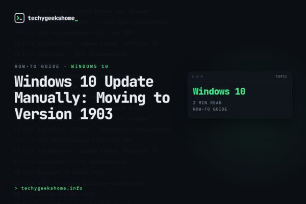 Windows 10 Update Manually: Moving to Version 1903