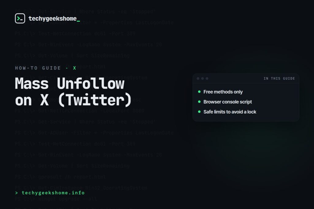 Mass Unfollow X Twitter: Free Methods That Actually Work