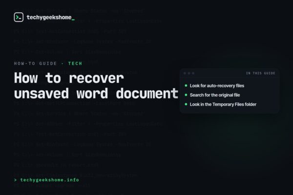 How to recover unsaved word document